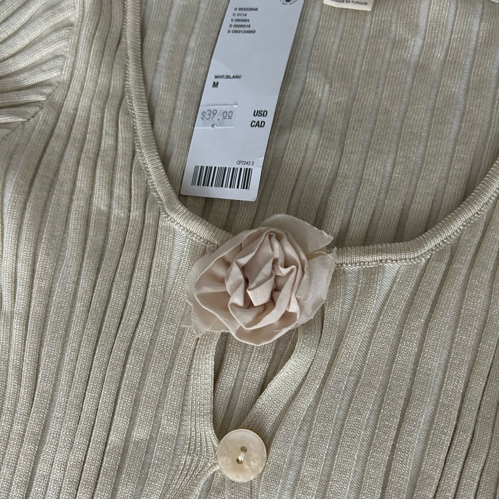 Kimchi Blue Cream Ribbed Knit Top